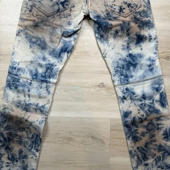 Rock Revival Moto Men's Daviday Jeans Acid Wash Blue - Size 30x32